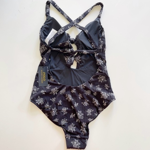 Polo Ralph Lauren Floral Double Tie One Piece Swimsuit - S - Picture 8 of 9